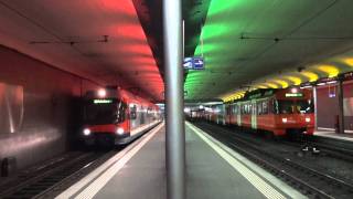 RBS suburban trains in the main sation Bern 8 [upl. by Ahsimin758]