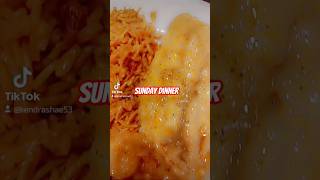 Smothered tilapia and shrimp Spanish rice side salad seafood cookwithme tilapia shrimp salad [upl. by Gaige]