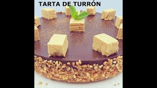 Receta TARTA de Turrón con Chocolate y Almendras [upl. by Evangeline]