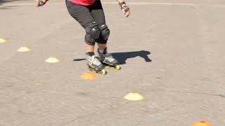 How to Slalom on Rollerblades  RollerSkate [upl. by Airet]