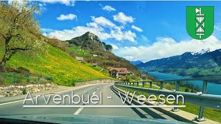 Arvenbüel  Weesen  Driving in Switzerland [upl. by Dreeda]