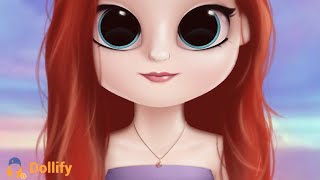 MAKING PRINCESS ARIEL ON DOLLIFY [upl. by Laen]