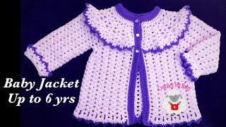 LEFT Handed Crochet pinafore cardigan jacket  crochet coat  Girls 1824 month Crochet for Baby 205 [upl. by Thebault713]