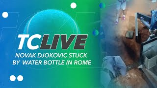 Novak Djokovic Struck by Water Bottle in Rome  Tennis Channel Live [upl. by Nana]