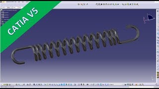 Pull Spring  Zugfeder PART 1  Catia v5 Training  Part Design [upl. by Arimay657]