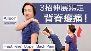 快速踢走背脊痠痛 超簡單有效在家工作或上堂必看Fast Simple stretches to relieve Upper Back Pain中文Eng subAlison伸展生活 [upl. by Yasdnil]