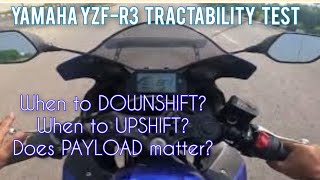 2024 Yamaha YZFR3 TRACTABILITY TESTED  Correct Downshift amp Upshift Speeds  Gear 16 Lowest Speeds [upl. by Rosemonde530]