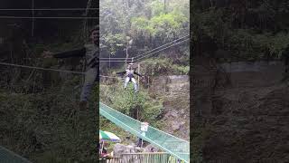 Zip line ride in sikkim♥️sikkim gangtok mountains zipline waterfall nature india [upl. by Marylou]