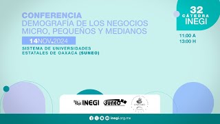 Cátedra INEGI quotDemografía de los negocios micro pequeños y medianosquot [upl. by Tearle]