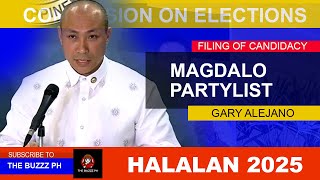 MAGDALO PARTY LIST ON FILING OF CANDIDACY FOR HALALAN 2025  GARY ALEJANO [upl. by Nileak225]