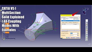 Catia V5 I Multi section solid I coupling modes I Three Profiles I Explained in Detail [upl. by Litta]