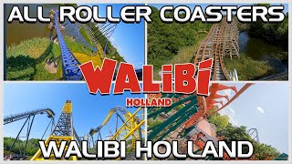 Every Roller Coaster at Walibi Holland  Netherlands POVs [upl. by Nnarual]