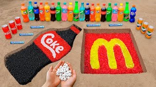 CocaCola amp McDonalds Underground with Mentos Orbeez and Popular Sodas [upl. by Elvah]