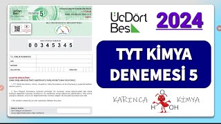 345 YAYINLARI 2024  TYT Kimya Denemesi 5 [upl. by Ordnael710]