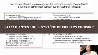 FAT32 ou NTFS  Quel système de fichiers choisir [upl. by Nevaj]