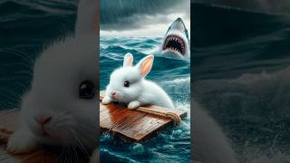 🐰Cute rabbit Rescued the Poor little Dolphin rabbit cat kitten funny ai [upl. by Jeavons]