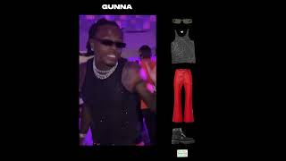 GUNNA  OUTFIT GUCCI HampM VERSACE LOUIS VUITTON TIMBERLAND [upl. by Inaflahk]