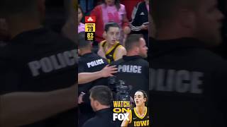 Caitlin Clark escorted to locker room by police fans STORM COURT after 2 Iowa UPSET shorts short [upl. by Aseena]