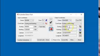 Converting coordinates from GDA94 to GDA2020 using AusDatumTool [upl. by Booze]