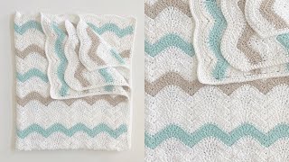 How to Crochet the Ocean Waves Blanket Pattern from Yarnspirationscom [upl. by Aloiv]