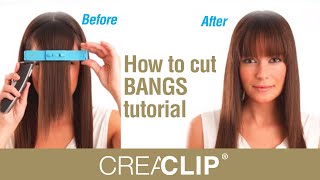 How to Cut BANGS Tutorial  Straight Textured and Side Swept Bangs [upl. by Sillsby144]