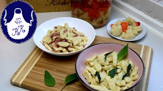 Selbstgemachte Gnocchi Galuschki oder Klezki genannt und fermentierte Gemüse nach 1 Jahr testen [upl. by Salhcin546]