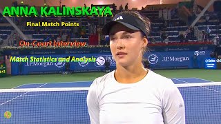 Iga Swiatek vs Anna Kalinskaya Final Points On Court Interview and Match Stats [upl. by Brathwaite]