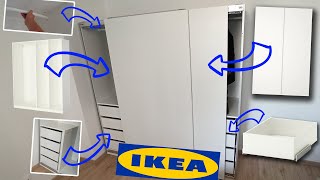 IKEA PAX Komplement Wardrobe Assembly drawer sliding doors soft close  montage meuble [upl. by Thorne]