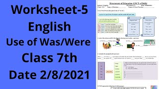 Worksheet 5 English class 7 2821  English class 7  English worksheet 5 [upl. by Enaud]