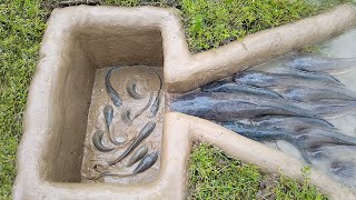 Amazing Hole Fish Trap Smart Boy Build Fish Trap By Muddy soil [upl. by Nicolella]