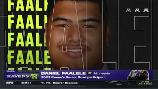 Daniel Faalele Drafted in 4th Round 110th Overall by Baltimore Ravens in 2022 NFL Draft ESPN [upl. by Dranyer]