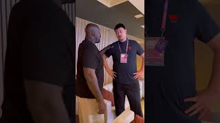 Yao Ming makes Shaq look regular height 😳 via shaqX shorts [upl. by Znieh746]