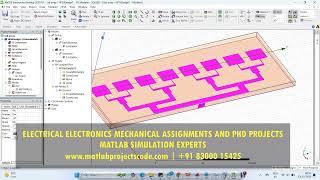 Microstrip patch antenna array 1X8 HFSS Ansys project Antenna [upl. by Ellehcem557]