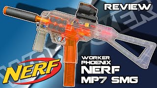 WORKER PHOENIX REVIEW  The NERF MP7 SMG 6 FLYWHEELS FULL AUTO [upl. by Inele]