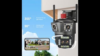 8K 16MP Outdoor 12X Zoom Thour Lens Three Screen WiFi IP Camera Motion Detection 4K CCTV [upl. by Rhodie773]