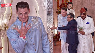 John Cena arrives at Anant Ambani  Radhika Merchant Grand Wedding  LIVE [upl. by Ahsikrats]