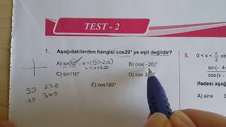 Karekök YKSLYSMatematik TRİGONOMETRİ Test 2 Anlatımlı Çözümleri [upl. by Ortrude]