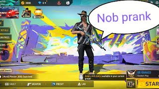 Nob prank is free fire 🔥 its Subscribe Huzaifa 👑 King [upl. by Eniamirt579]