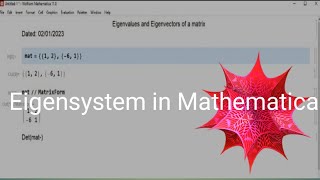 Finding Eigenvalues and Eigenvectors of Matrix with the help of Mathematica lleigenvalues [upl. by Atsuj]