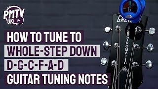 Whole Step Down Tuning DGCFAD  Guitar Tuning Notes amp How To Guide [upl. by Esaertal]