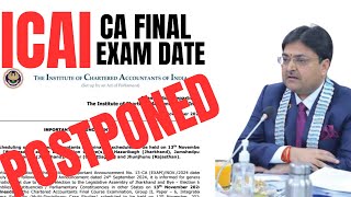 ICAI CA FINAL NOV 2024 EXAM POSTPONED [upl. by Francis]