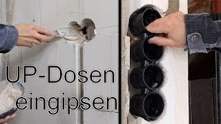 UPDosen  Gerätedosen eingipsen  RohbauElektroinstallation Teil 3 [upl. by Oruam]