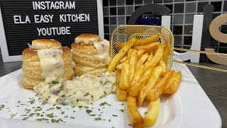 🇫🇷🇧🇪 recette facile du vol au vent  bouchées à la reine aux poulets et aux champignons 😋😋😋 [upl. by Vern763]