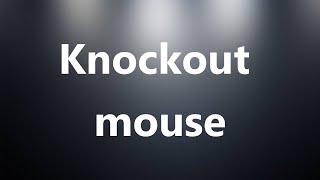 Knockout mouse  Medical Meaning and Pronunciation [upl. by Cheryl]