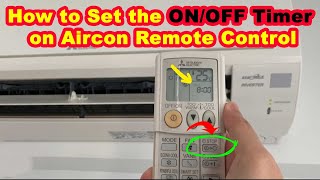 How to Set ONOFF Timer in Air Conditioner Remote Control Mitsubishi [upl. by Picco]