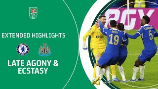 LATE AGONY amp ECSTASY  Chelsea v Newcastle United Carabao Cup Quarter Final extended highlights [upl. by Lleze]