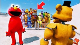 CAN BUFF FREDDY SAVE ALL THE ANIMATRONICS FROM EVIL ELMO GTA 5 Mods FNAF RedHatter [upl. by Syverson]