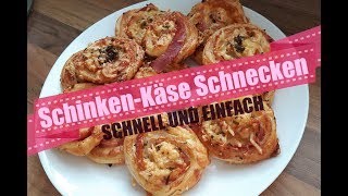 SchinkenKäse Schnecken Rezept  Schnell amp Einfach  MissBeautyElli [upl. by Meehyr]