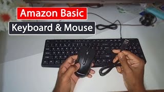 Amazon Basics Wired Keyboard and Mouse Combo for Windows Mac OS Computer Unboxing amp Review [upl. by Bernardi]