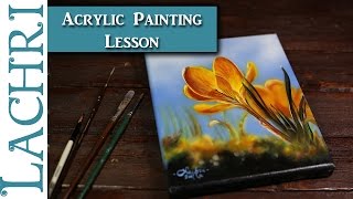 Painting a yellow flower in Acrylics  Tips and Techniques w Lachri [upl. by Anuala536]